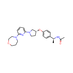 CC(=O)N[C@@H](C)c1ccc(O[C@@H]2CCN(c3cccc(N4CCCOCC4)n3)C2)cc1 ZINC000169709914