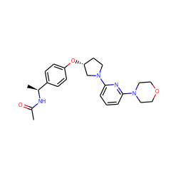 CC(=O)N[C@@H](C)c1ccc(O[C@@H]2CCN(c3cccc(N4CCOCC4)n3)C2)cc1 ZINC000169709882