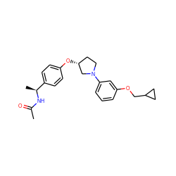 CC(=O)N[C@@H](C)c1ccc(O[C@@H]2CCN(c3cccc(OCC4CC4)c3)C2)cc1 ZINC001772640568