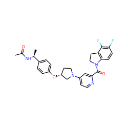 CC(=O)N[C@@H](C)c1ccc(O[C@@H]2CCN(c3ccnc(C(=O)N4CCc5c4ccc(F)c5F)c3)C2)cc1 ZINC000169709754