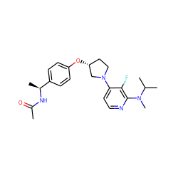 CC(=O)N[C@@H](C)c1ccc(O[C@@H]2CCN(c3ccnc(N(C)C(C)C)c3F)C2)cc1 ZINC000169709348