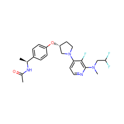 CC(=O)N[C@@H](C)c1ccc(O[C@@H]2CCN(c3ccnc(N(C)CC(F)F)c3F)C2)cc1 ZINC000169709345