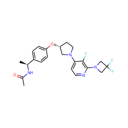 CC(=O)N[C@@H](C)c1ccc(O[C@@H]2CCN(c3ccnc(N4CC(F)(F)C4)c3F)C2)cc1 ZINC000169709340