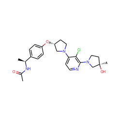 CC(=O)N[C@@H](C)c1ccc(O[C@@H]2CCN(c3ccnc(N4CC[C@@](C)(O)C4)c3Cl)C2)cc1 ZINC000169709931