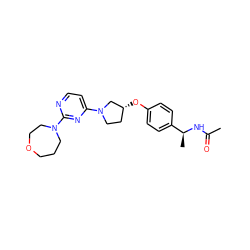 CC(=O)N[C@@H](C)c1ccc(O[C@@H]2CCN(c3ccnc(N4CCCOCC4)n3)C2)cc1 ZINC000261155355