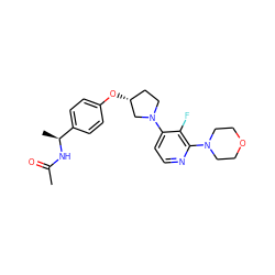 CC(=O)N[C@@H](C)c1ccc(O[C@@H]2CCN(c3ccnc(N4CCOCC4)c3F)C2)cc1 ZINC000169709885