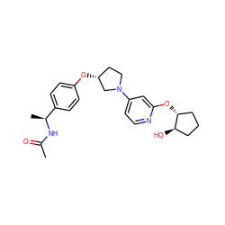 CC(=O)N[C@@H](C)c1ccc(O[C@@H]2CCN(c3ccnc(O[C@@H]4CCC[C@H]4O)c3)C2)cc1 ZINC000169709817