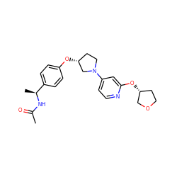 CC(=O)N[C@@H](C)c1ccc(O[C@@H]2CCN(c3ccnc(O[C@@H]4CCOC4)c3)C2)cc1 ZINC000169709773