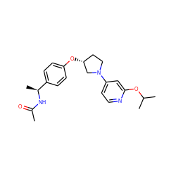 CC(=O)N[C@@H](C)c1ccc(O[C@@H]2CCN(c3ccnc(OC(C)C)c3)C2)cc1 ZINC000169709144