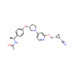 CC(=O)N[C@@H](C)c1ccc(O[C@@H]2CCN(c3ccnc(OC[C@@H]4C[C@@H]4C#N)c3)C2)cc1 ZINC000169709790