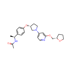 CC(=O)N[C@@H](C)c1ccc(O[C@@H]2CCN(c3ccnc(OC[C@@H]4CCCO4)c3)C2)cc1 ZINC000169709818