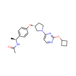 CC(=O)N[C@@H](C)c1ccc(O[C@@H]2CCN(c3ccnc(OC4CCC4)n3)C2)cc1 ZINC000261191993