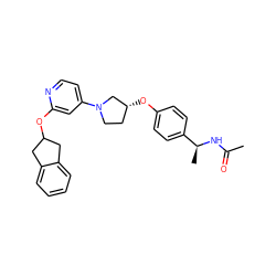 CC(=O)N[C@@H](C)c1ccc(O[C@@H]2CCN(c3ccnc(OC4Cc5ccccc5C4)c3)C2)cc1 ZINC000169709776