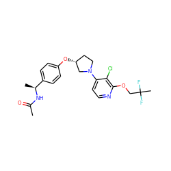 CC(=O)N[C@@H](C)c1ccc(O[C@@H]2CCN(c3ccnc(OCC(C)(F)F)c3Cl)C2)cc1 ZINC000169709857