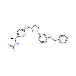 CC(=O)N[C@@H](C)c1ccc(O[C@@H]2CCN(c3ccnc(OCc4ccncc4)c3)C2)cc1 ZINC000169709803