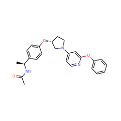 CC(=O)N[C@@H](C)c1ccc(O[C@@H]2CCN(c3ccnc(Oc4ccccc4)c3)C2)cc1 ZINC000169709180