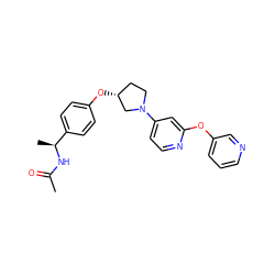 CC(=O)N[C@@H](C)c1ccc(O[C@@H]2CCN(c3ccnc(Oc4cccnc4)c3)C2)cc1 ZINC000169709278