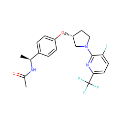 CC(=O)N[C@@H](C)c1ccc(O[C@@H]2CCN(c3nc(C(F)(F)F)ccc3F)C2)cc1 ZINC000169709221