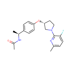 CC(=O)N[C@@H](C)c1ccc(O[C@@H]2CCN(c3nc(C)ccc3F)C2)cc1 ZINC000169709236