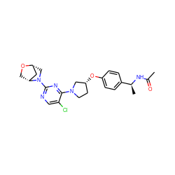 CC(=O)N[C@@H](C)c1ccc(O[C@@H]2CCN(c3nc(N4C[C@@H]5C[C@H]4CO5)ncc3Cl)C2)cc1 ZINC000261149373