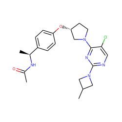 CC(=O)N[C@@H](C)c1ccc(O[C@@H]2CCN(c3nc(N4CC(C)C4)ncc3Cl)C2)cc1 ZINC000261187885