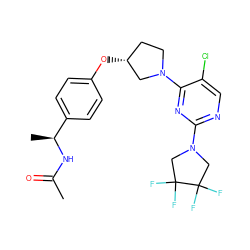 CC(=O)N[C@@H](C)c1ccc(O[C@@H]2CCN(c3nc(N4CC(F)(F)C(F)(F)C4)ncc3Cl)C2)cc1 ZINC000261184762