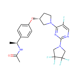 CC(=O)N[C@@H](C)c1ccc(O[C@@H]2CCN(c3nc(N4CC(F)(F)C(F)(F)C4)ncc3F)C2)cc1 ZINC000261183127