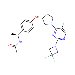 CC(=O)N[C@@H](C)c1ccc(O[C@@H]2CCN(c3nc(N4CC(F)(F)C4)ncc3F)C2)cc1 ZINC000261153288