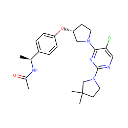 CC(=O)N[C@@H](C)c1ccc(O[C@@H]2CCN(c3nc(N4CCC(C)(C)C4)ncc3Cl)C2)cc1 ZINC000261138186