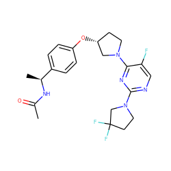 CC(=O)N[C@@H](C)c1ccc(O[C@@H]2CCN(c3nc(N4CCC(F)(F)C4)ncc3F)C2)cc1 ZINC000261070878