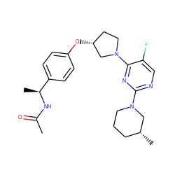 CC(=O)N[C@@H](C)c1ccc(O[C@@H]2CCN(c3nc(N4CCC[C@@H](C)C4)ncc3F)C2)cc1 ZINC000261168313