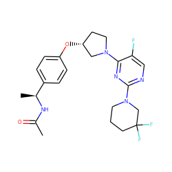 CC(=O)N[C@@H](C)c1ccc(O[C@@H]2CCN(c3nc(N4CCCC(F)(F)C4)ncc3F)C2)cc1 ZINC000261088256