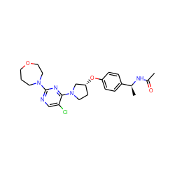 CC(=O)N[C@@H](C)c1ccc(O[C@@H]2CCN(c3nc(N4CCCOCC4)ncc3Cl)C2)cc1 ZINC000261174407