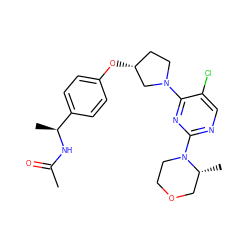 CC(=O)N[C@@H](C)c1ccc(O[C@@H]2CCN(c3nc(N4CCOC[C@H]4C)ncc3Cl)C2)cc1 ZINC000261142817