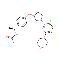 CC(=O)N[C@@H](C)c1ccc(O[C@@H]2CCN(c3nc(N4CCOCC4)ncc3Cl)C2)cc1 ZINC000261191825