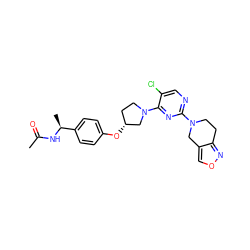 CC(=O)N[C@@H](C)c1ccc(O[C@@H]2CCN(c3nc(N4CCc5nocc5C4)ncc3Cl)C2)cc1 ZINC000261187627