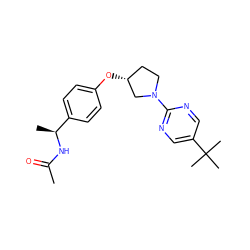 CC(=O)N[C@@H](C)c1ccc(O[C@@H]2CCN(c3ncc(C(C)(C)C)cn3)C2)cc1 ZINC000261156353