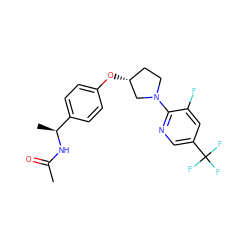 CC(=O)N[C@@H](C)c1ccc(O[C@@H]2CCN(c3ncc(C(F)(F)F)cc3F)C2)cc1 ZINC000169709752