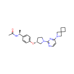 CC(=O)N[C@@H](C)c1ccc(O[C@@H]2CCN(c3nccc(N4CC5(CCC5)C4)n3)C2)cc1 ZINC000261126388