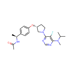 CC(=O)N[C@@H](C)c1ccc(O[C@@H]2CCN(c3ncnc(N(C)C(C)C)c3F)C2)cc1 ZINC000261119783