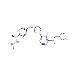 CC(=O)N[C@@H](C)c1ccc(O[C@@H]2CCN(c3ncnc(N(C)C[C@@H]4CCOC4)c3F)C2)cc1 ZINC000261086094