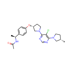 CC(=O)N[C@@H](C)c1ccc(O[C@@H]2CCN(c3ncnc(N4CC[C@H](C)C4)c3Cl)C2)cc1 ZINC000261183155