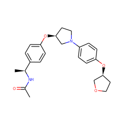 CC(=O)N[C@@H](C)c1ccc(O[C@H]2CCN(c3ccc(O[C@H]4CCOC4)cc3)C2)cc1 ZINC001772603333