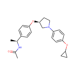 CC(=O)N[C@@H](C)c1ccc(O[C@H]2CCN(c3ccc(OC4CC4)cc3)C2)cc1 ZINC001772616024