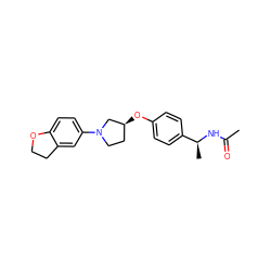 CC(=O)N[C@@H](C)c1ccc(O[C@H]2CCN(c3ccc4c(c3)CCO4)C2)cc1 ZINC001772611478