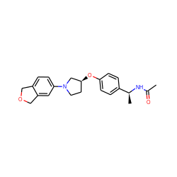 CC(=O)N[C@@H](C)c1ccc(O[C@H]2CCN(c3ccc4c(c3)COC4)C2)cc1 ZINC001772587558