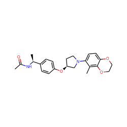 CC(=O)N[C@@H](C)c1ccc(O[C@H]2CCN(c3ccc4c(c3C)OCCO4)C2)cc1 ZINC001772623237