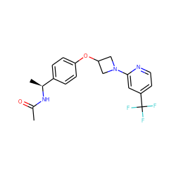 CC(=O)N[C@@H](C)c1ccc(OC2CN(c3cc(C(F)(F)F)ccn3)C2)cc1 ZINC000142183847