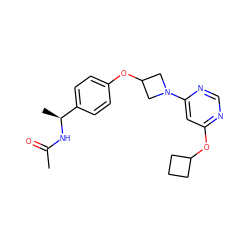 CC(=O)N[C@@H](C)c1ccc(OC2CN(c3cc(OC4CCC4)ncn3)C2)cc1 ZINC000142195619