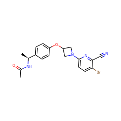 CC(=O)N[C@@H](C)c1ccc(OC2CN(c3ccc(Br)c(C#N)n3)C2)cc1 ZINC000142280211